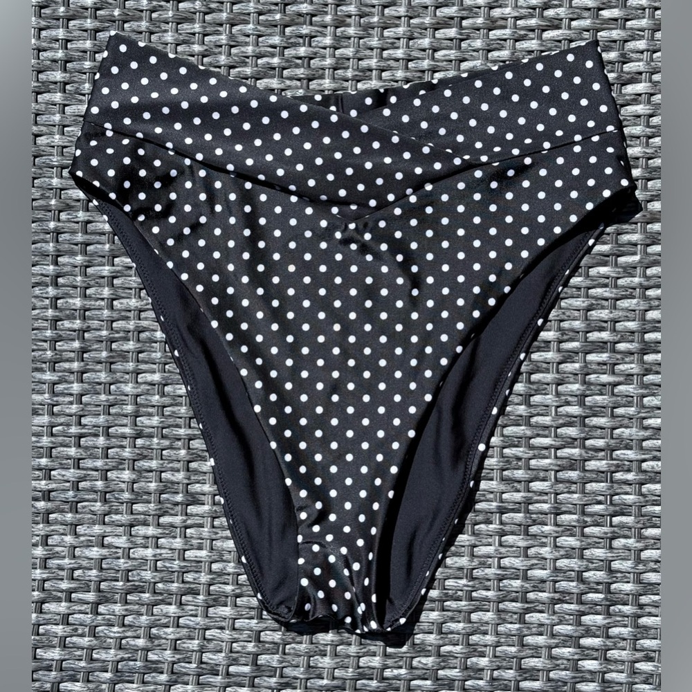 Aerie High Cut Cheeky Polka Dot Bikini Bottoms